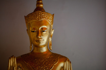 Gilded Buddha, temple statue from Thailand