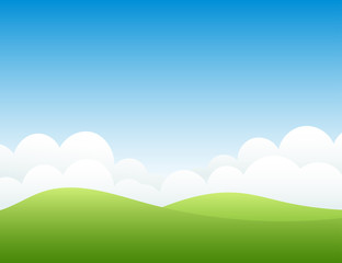 Obraz premium Hills and sky. Vector illustration.