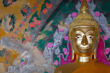 Gilded Buddha, temple statue from Thailand