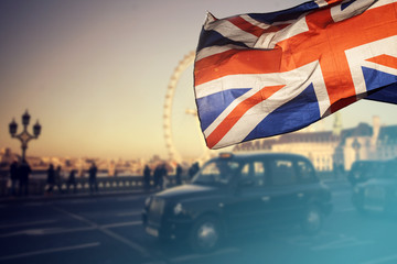 Fototapeta na wymiar UK flag and Big Ben