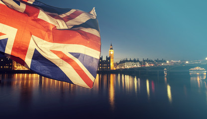 Fototapeta na wymiar UK flag and Big Ben