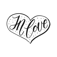 Hand drawn romantic quote. Handwritten with brush pen. Excellent for print, greeting cards and photo overlays.