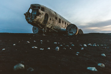 Fototapeta na wymiar Iceland, Airplane wreck at Solheimasandur