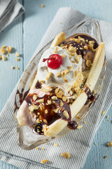 Sweet Homemade Banana Split Sundae