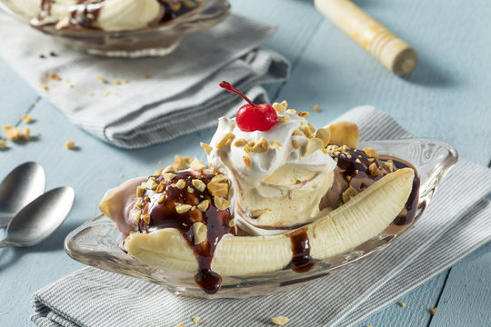 Sweet Homemade Banana Split Sundae