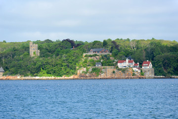 Fototapeta na wymiar Historic oceanview mansion at Gloucester Harbor, Massachusetts, USA.