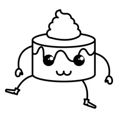 sweet cake kawaii character vector illustration design