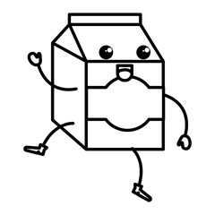 Fototapeta na wymiar milk box kawaii character vector illustration design