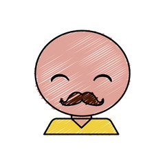 man with mustache icon over white background vector illustration