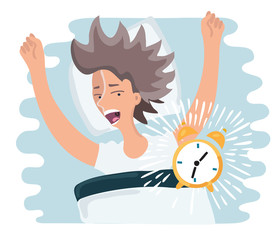  slept through woman woke up, the alarm clock is ringing, woman screaming