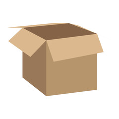 opened carton box icon over white background colorful design vector illustration