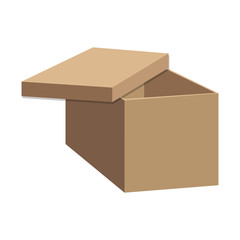 carton box with lid icon over white background colorful design vector illustration