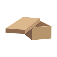 carton box with lid icon over white background colorful design vector illustration