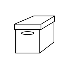 carton box with lid icon over white background vector illustration