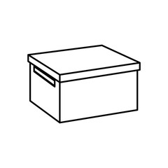 carton box with lid icon over white background vector illustration