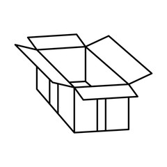 opened carton box icon over white background vector illustration
