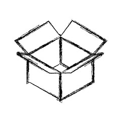 opened carton box icon over white background vector illustration