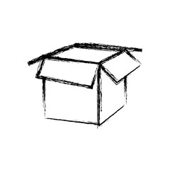 opened carton box icon over white background vector illustration