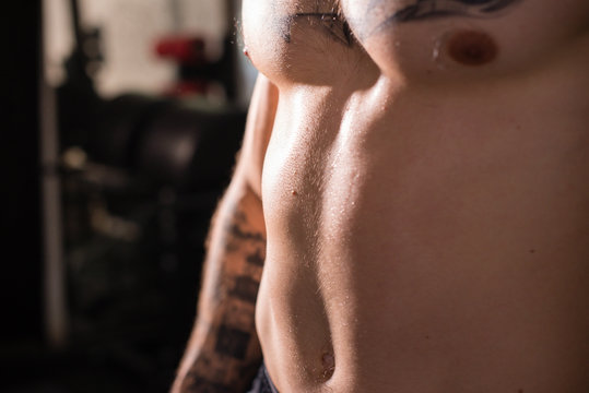 Male stomack after workout
