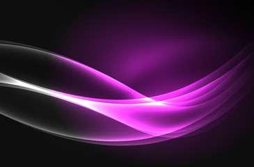 Vector glowing wave, smoke