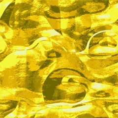 Abstract gold wavy pattern resembling molten metal. Gold, brown and white metal scratched texture