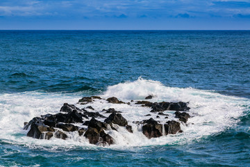 Wild coast at Lagoa on Sao Miguel Island