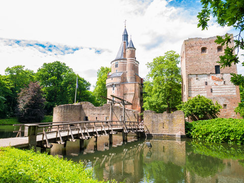 Duurstede castle with Burgundian tower and donjon in Wijk bij Duurstede, Netherlands