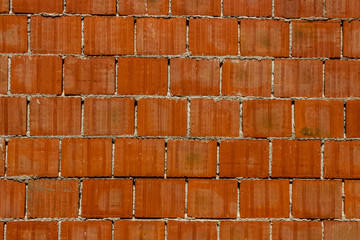 Red clay brick wall.It can be used for background