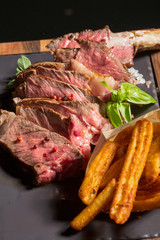 Meat chops served in hotel restaurant