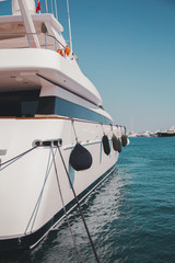 Yachts in the bay of the sea