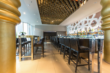 Hotel lobby cafe interior