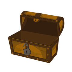Element for user interface design of computer games. Panel element for mobile app design. Empty wooden open chest.
