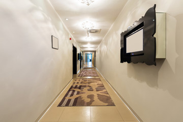 Corridor interior in luxury hotel
