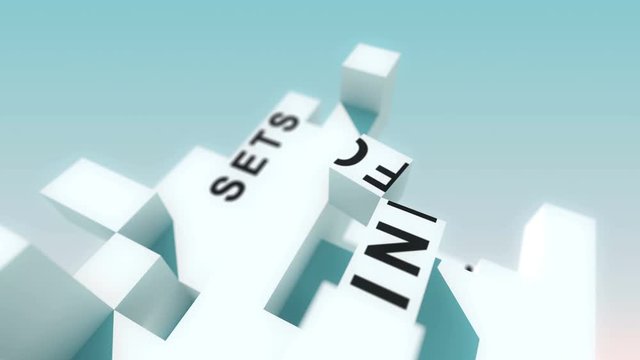 Big Data words animated with cubes second version 