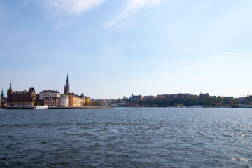 Fototapeta na wymiar Riddarfjärden bay in Stockholm, the capital of Sweden. 