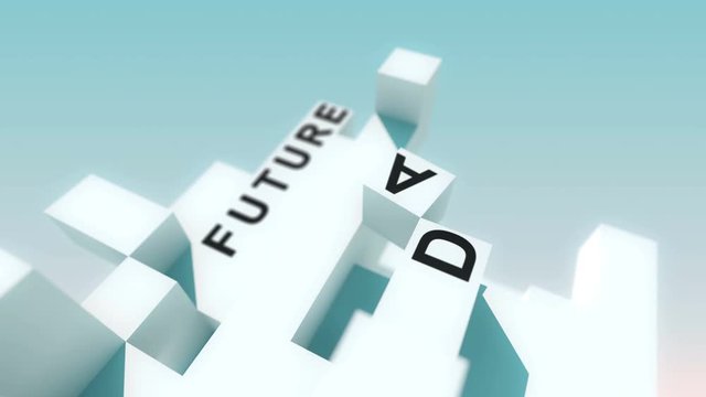 Cloud Technology words animated with cubes