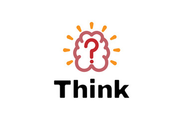 Obraz premium Think Brain Logo Design Illustration