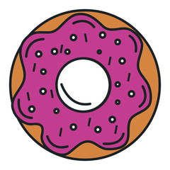 delicious sweet donut icon vector illustration design