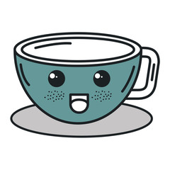coffee cup kawaii character vector illustration design