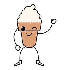 ice cream kawaii character vector illustration design