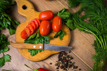 Sliced cherry tomatoes