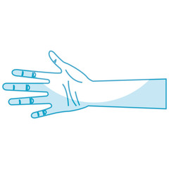 Obraz premium hand human open icon vector illustration design