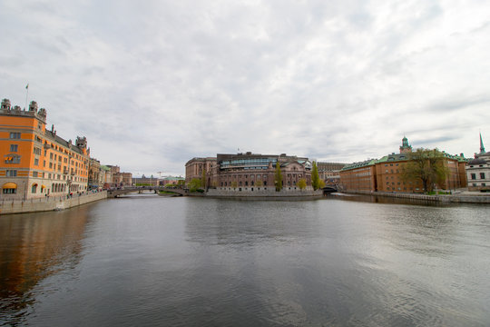 The Swedish Parliament Building(Riksdagshuset) in Stockholm, the capital of Sweden.