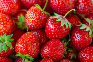  Fresh red strawberry closeup, background