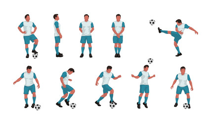 Obraz premium soccer player set colored