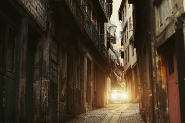 narrow street in old European town