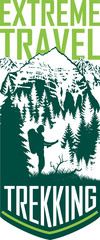 vector trekking travel flayer illustration