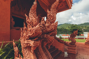 Red Temple architecture in Thailand