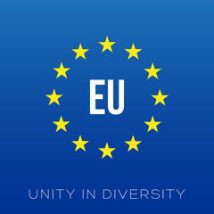 EU logo. European union flag with motto