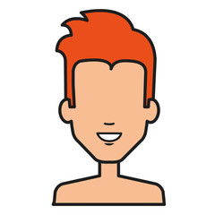 young man shirtless avatar character vector illustration design